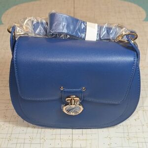 New Badgley Mischka Blue Saddle Crossbody 9x7